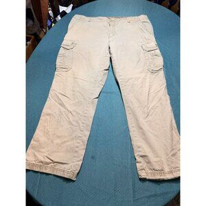 Unionbay Mens Cargo Pants 44X32 Beige Cotton Casual Relaxed Fit